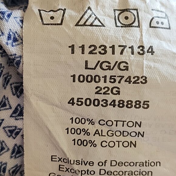 Wrangler Blue Printed Cotton Logo Embroidered Western Shirt - Picture 6 of 7